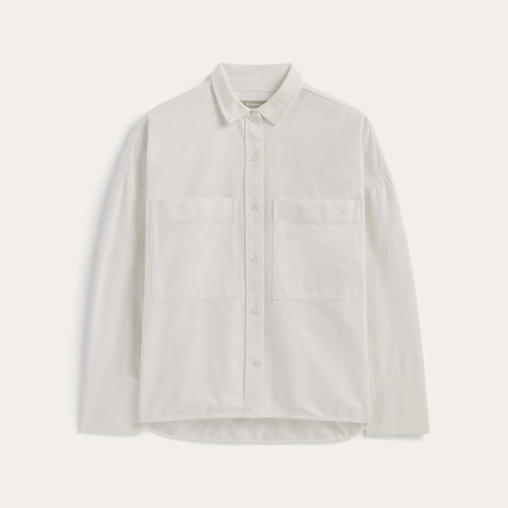 Everlane Boxy Oxford in White, Size Small, Cotton